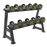 Комплект полиуретановых гантелей 40-50кг (5 пар) со стойкой